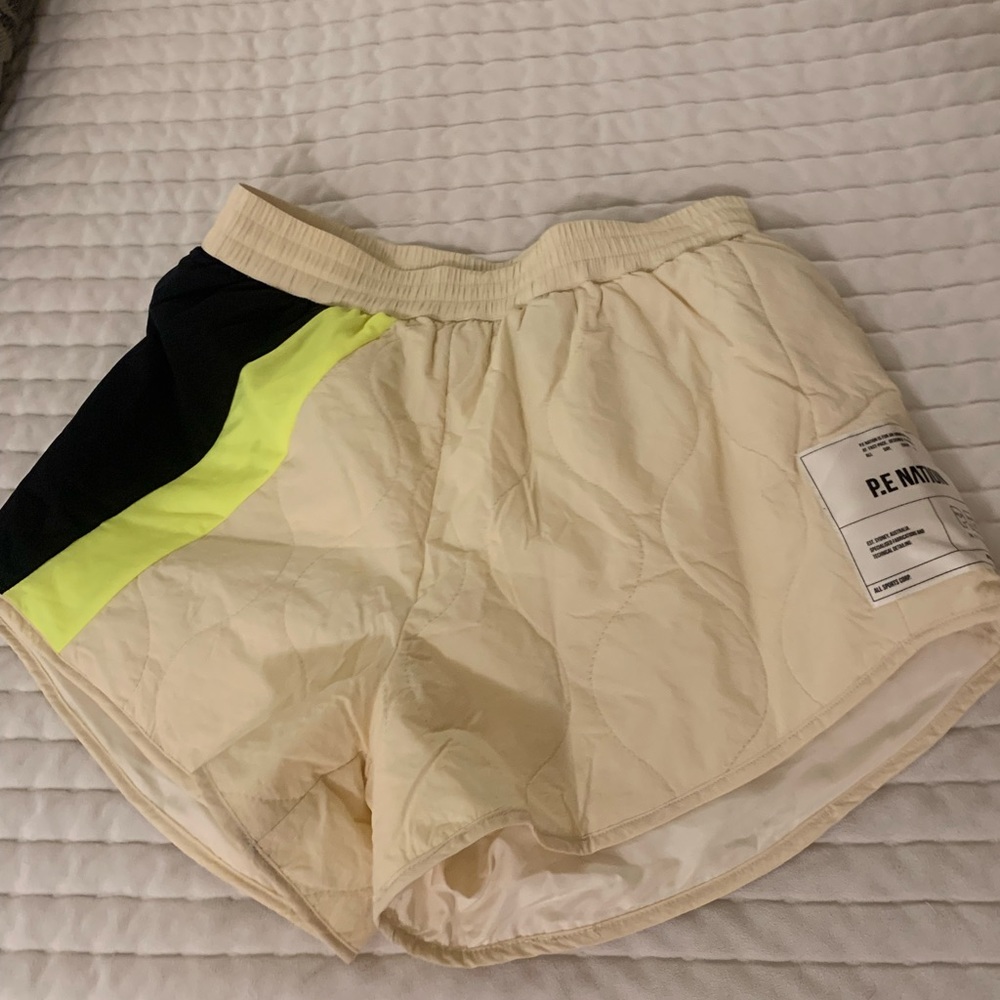 PE Nation quilted athletic shorts